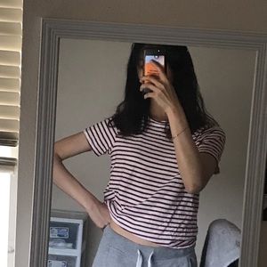 Red Striped basic tee